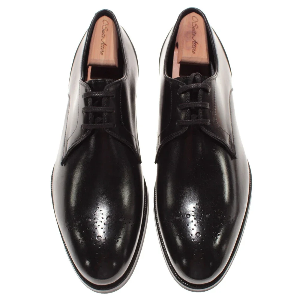 Pastori NWOB Chlorus Lace Up Derby Dress Shoes Size 9 US in Black Leather